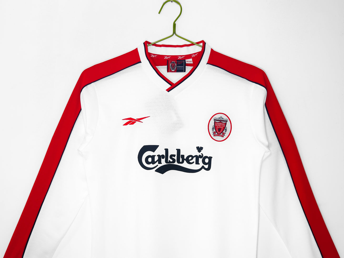 Maillot Extérieur Liverpool 1998 Blanc Manches Longues