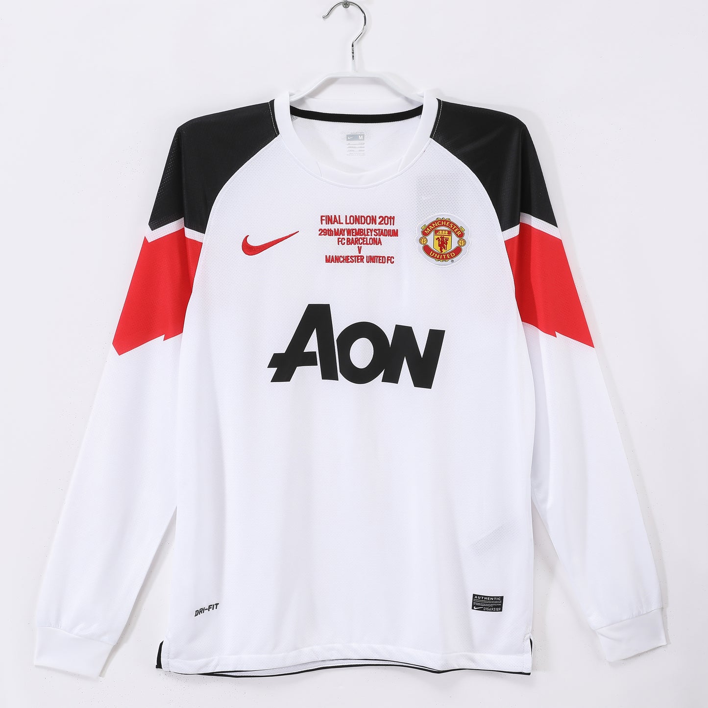 Maillot extérieur blanc manches longues Manchester United 2010-2011