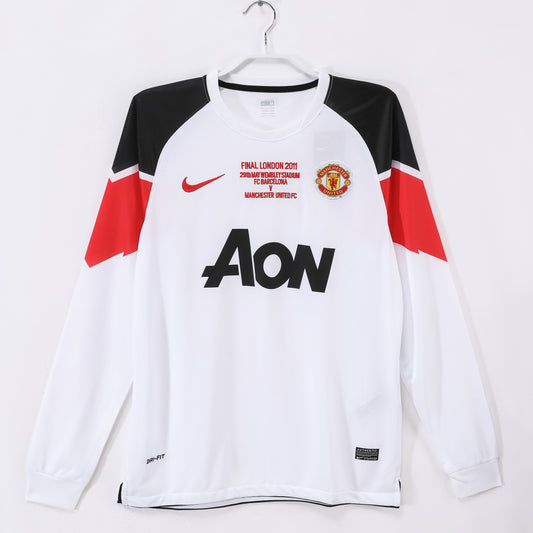 Maillot extérieur blanc manches longues Manchester United 2010-2011
