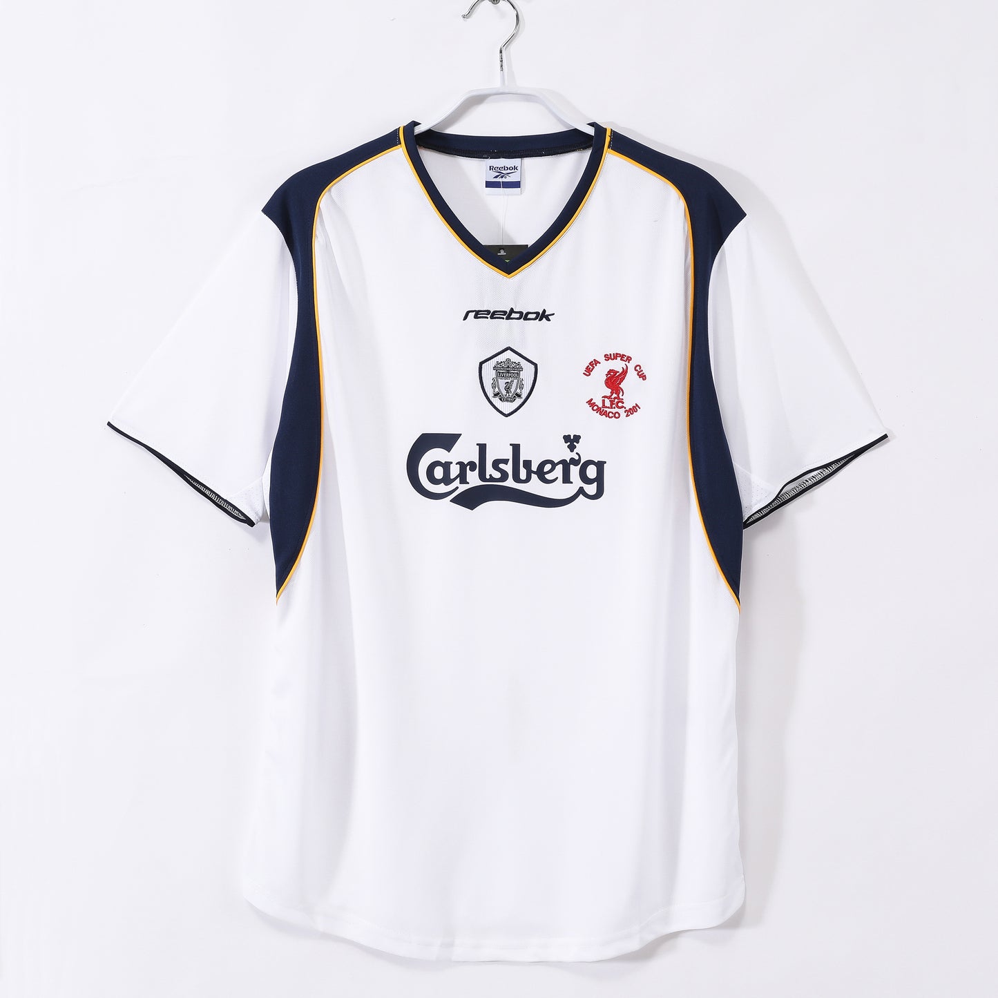 Camiseta retro de fútbol de visitante del Liverpool 2001-2002
