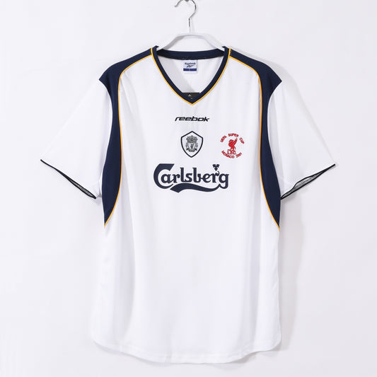 Camiseta retro de fútbol de visitante del Liverpool 2001-2002
