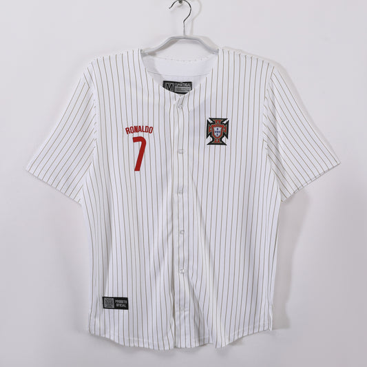 Camiseta blanca de béisbol Portugal 2025