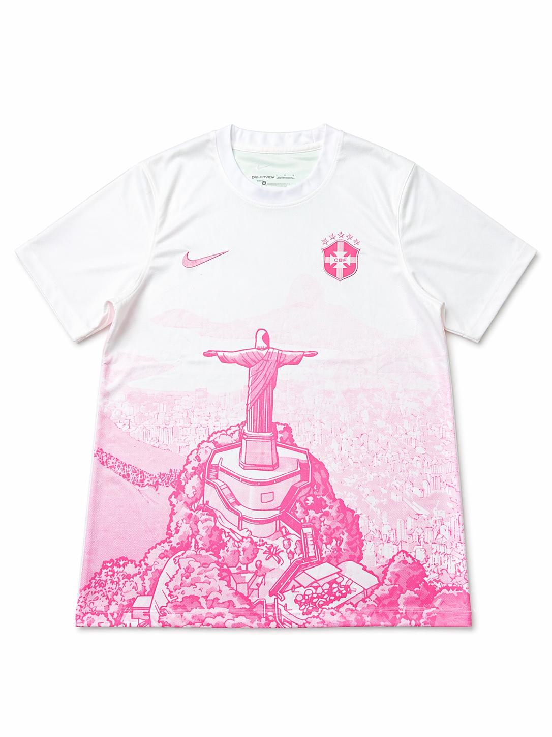 Brazil Pink Christ Redeemer Fantasy Football Shirt
