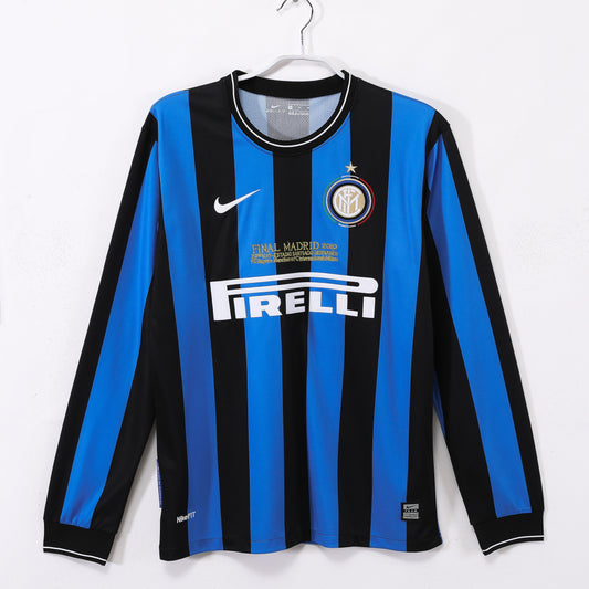 Camiseta Retro de Fútbol de Manga Larga de Local del Inter de Milán 2009-2010