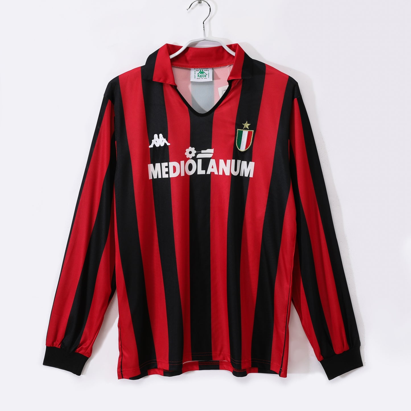 Maillot de football rétro AC Milan domicile 1988-1989 manches longues