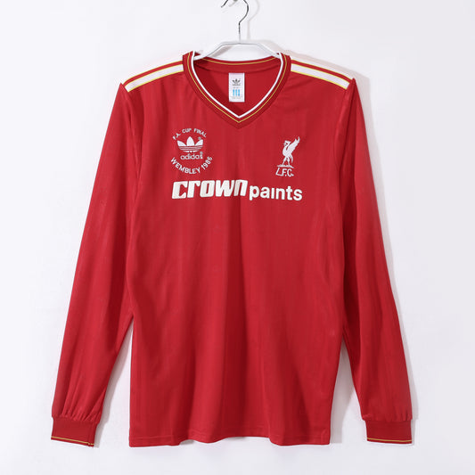 Maillot de football rétro domicile à manches longues Liverpool 1986-1987