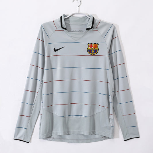 Camiseta de fútbol retro de manga larga de visitante del Barcelona 2003-2004