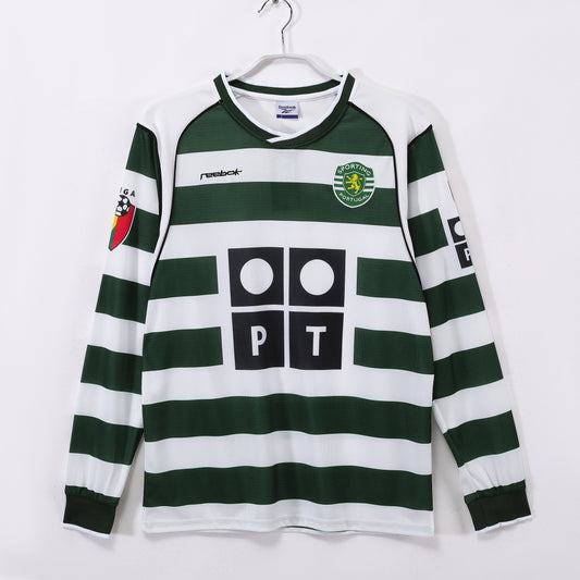 Camiseta Retro de Fútbol Manga Larga Local Sporting de Lisboa 2001-2003