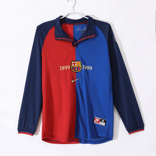 Barcelona 1999-2000 Home Centenary Long Sleeve Retro Football Shirt