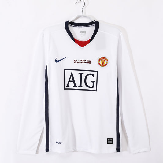 Camiseta de fútbol retro de manga larga de visitante del Manchester United 2008-2009