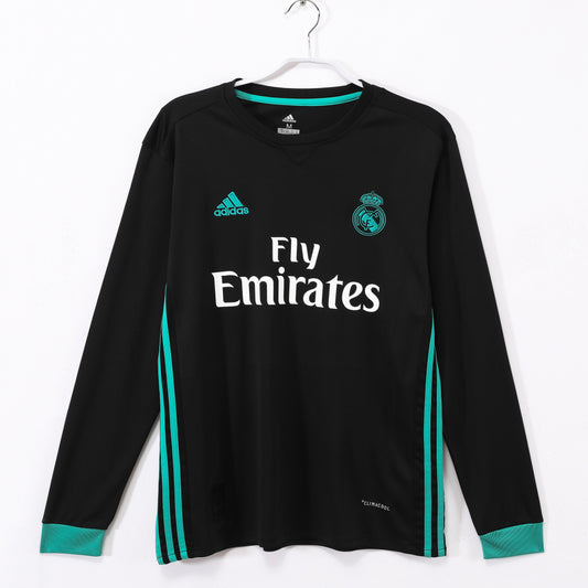 Camiseta de fútbol retro de manga larga de visitante del Real Madrid 2017-2018