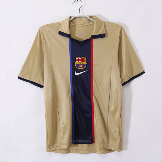 Camiseta de fútbol retro del Barcelona 2001-2002 de visitante