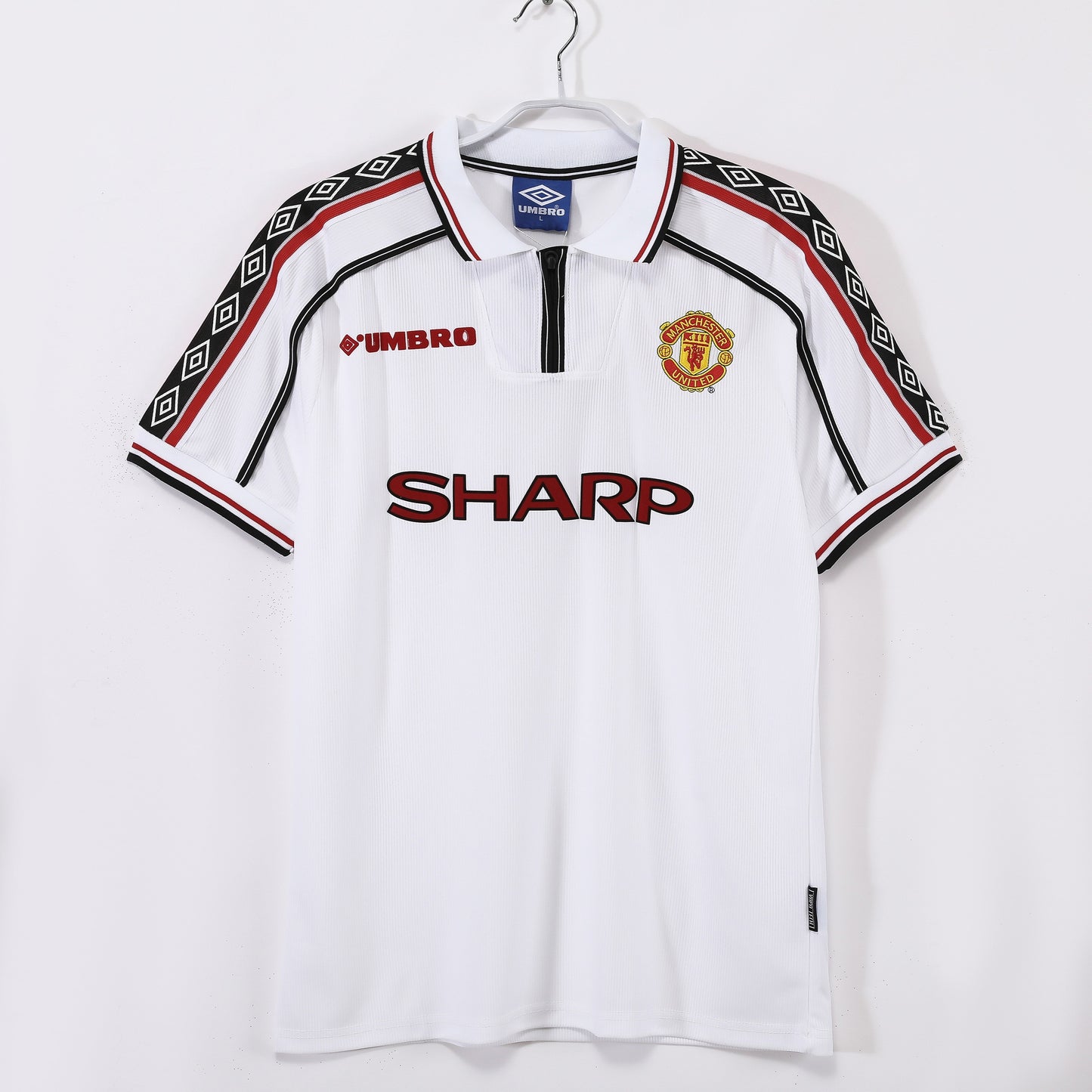 Maillot de football rétro blanc extérieur Manchester United 1998-1999