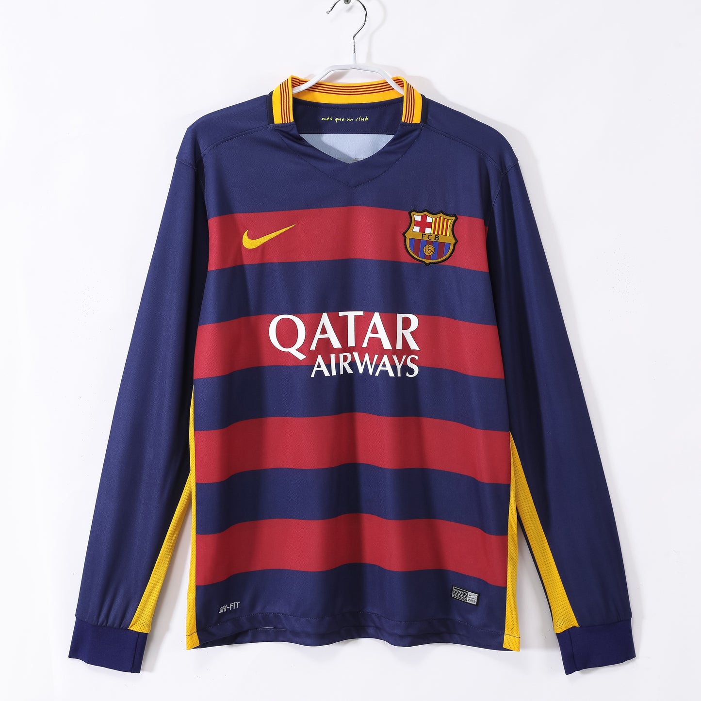 Maillot de football rétro domicile manches longues Barcelone 2015-2016