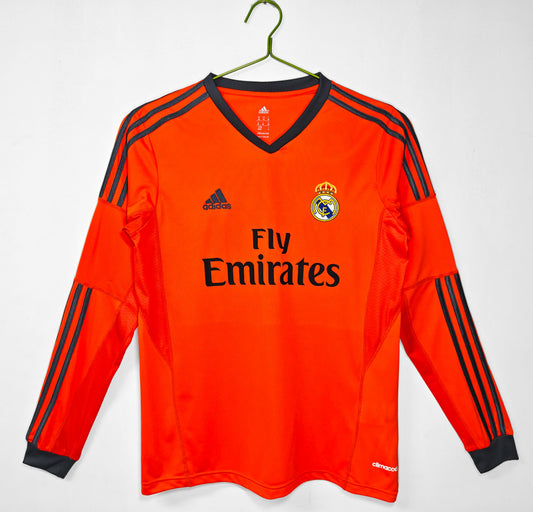Camiseta Manga Larga Naranja Segunda Equipación Real Madrid 2013-2014