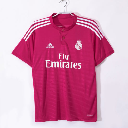 Camiseta de fútbol retro del Real Madrid 2014-2015, segunda equipación, magenta