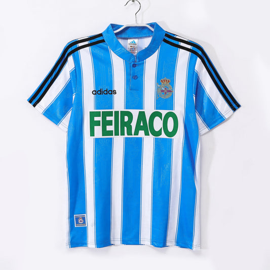 Deportivo La Coruña 1997-1998 Home Albiceleste Retro Football Shirt