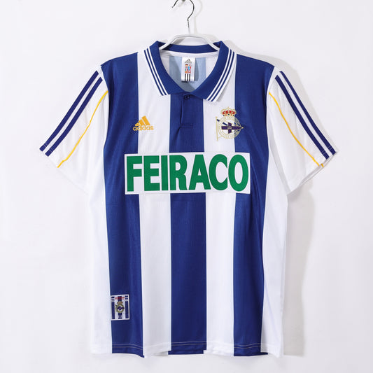 Deportivo La Coruña 1999-2000 Home Albiceleste Retro Football Shirt