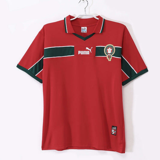 Camiseta de fútbol retro roja de Marruecos 1998