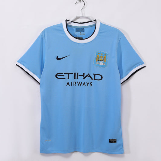 Maillot de Football Rétro Domicile Manchester City 2013-2014