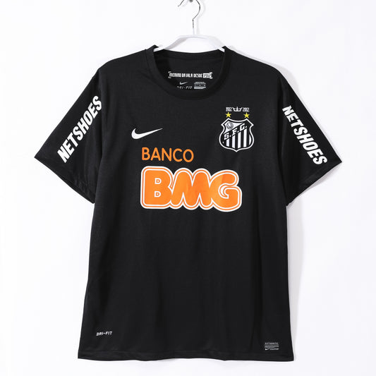Camiseta de fútbol retro negra de visitante del Santos 2012-2013