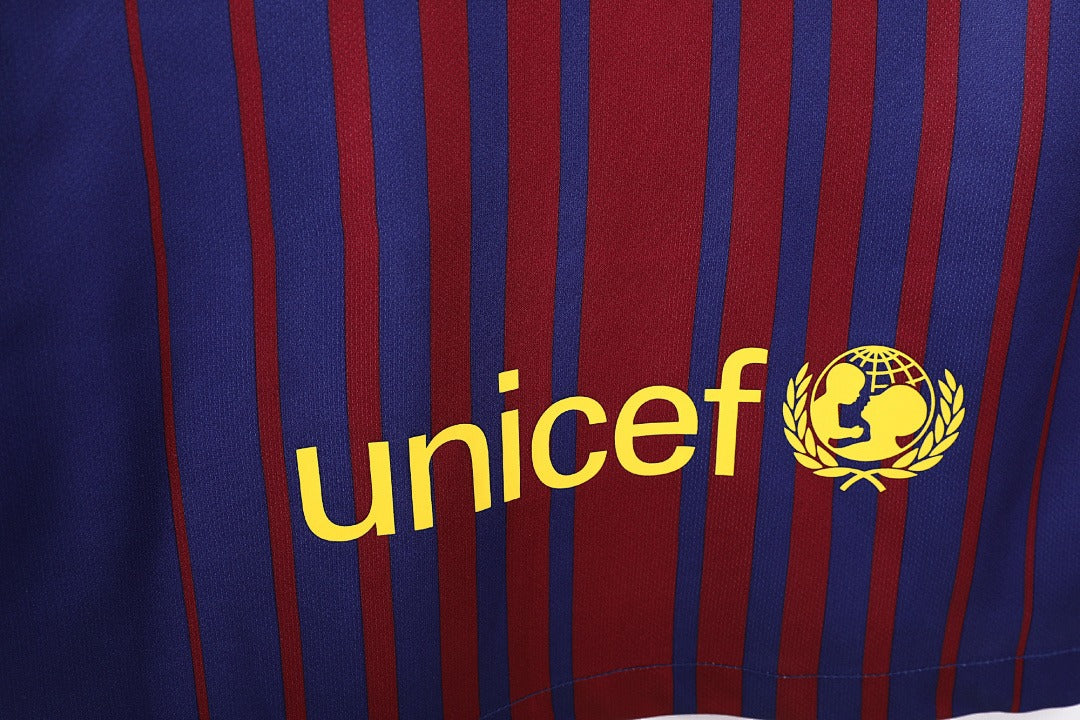 Maillot de Foot Rétro Manches Longues Domicile Barcelone 2017-2018