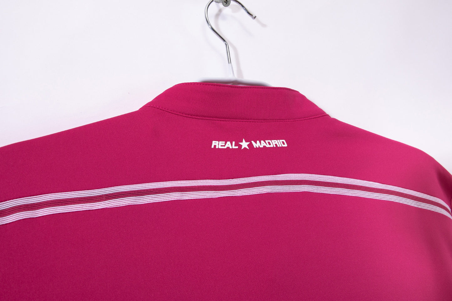 Camiseta de fútbol retro del Real Madrid 2014-2015, segunda equipación, magenta