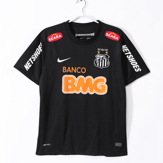 Camiseta de Fútbol Retro Santos 2012-2013 Visitante Negra con Charreteras