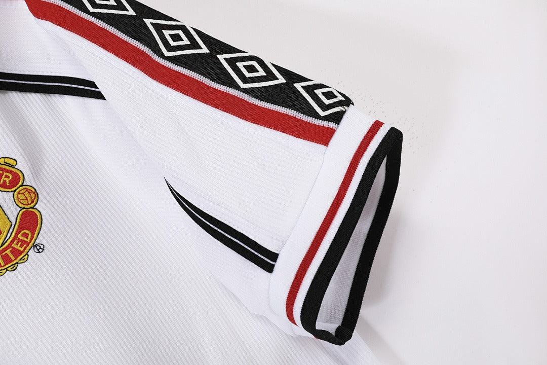 Maillot de football rétro blanc extérieur Manchester United 1998-1999