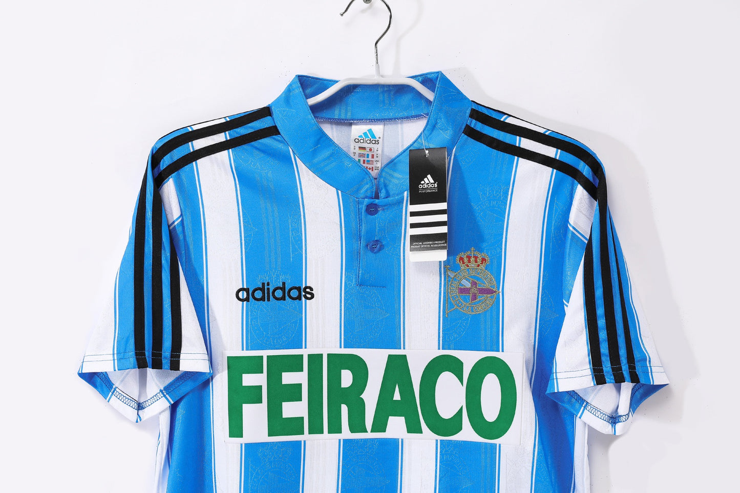 Deportivo La Coruña 1997-1998 Home Albiceleste Retro Football Shirt