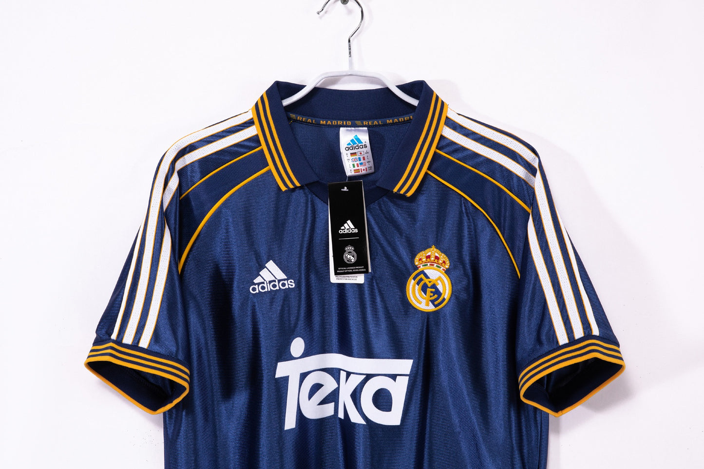 Camiseta de fútbol retro azul de la segunda equipación del Real Madrid 1998-2000