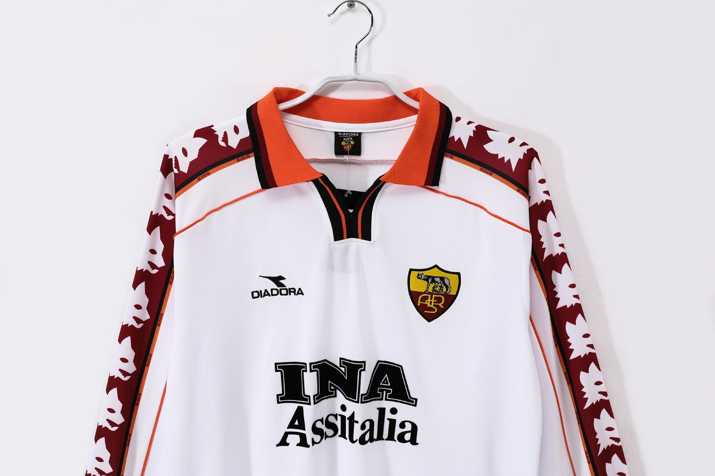 Camiseta Retro de Fútbol Manga Larga Visitante Roma 1998-1999