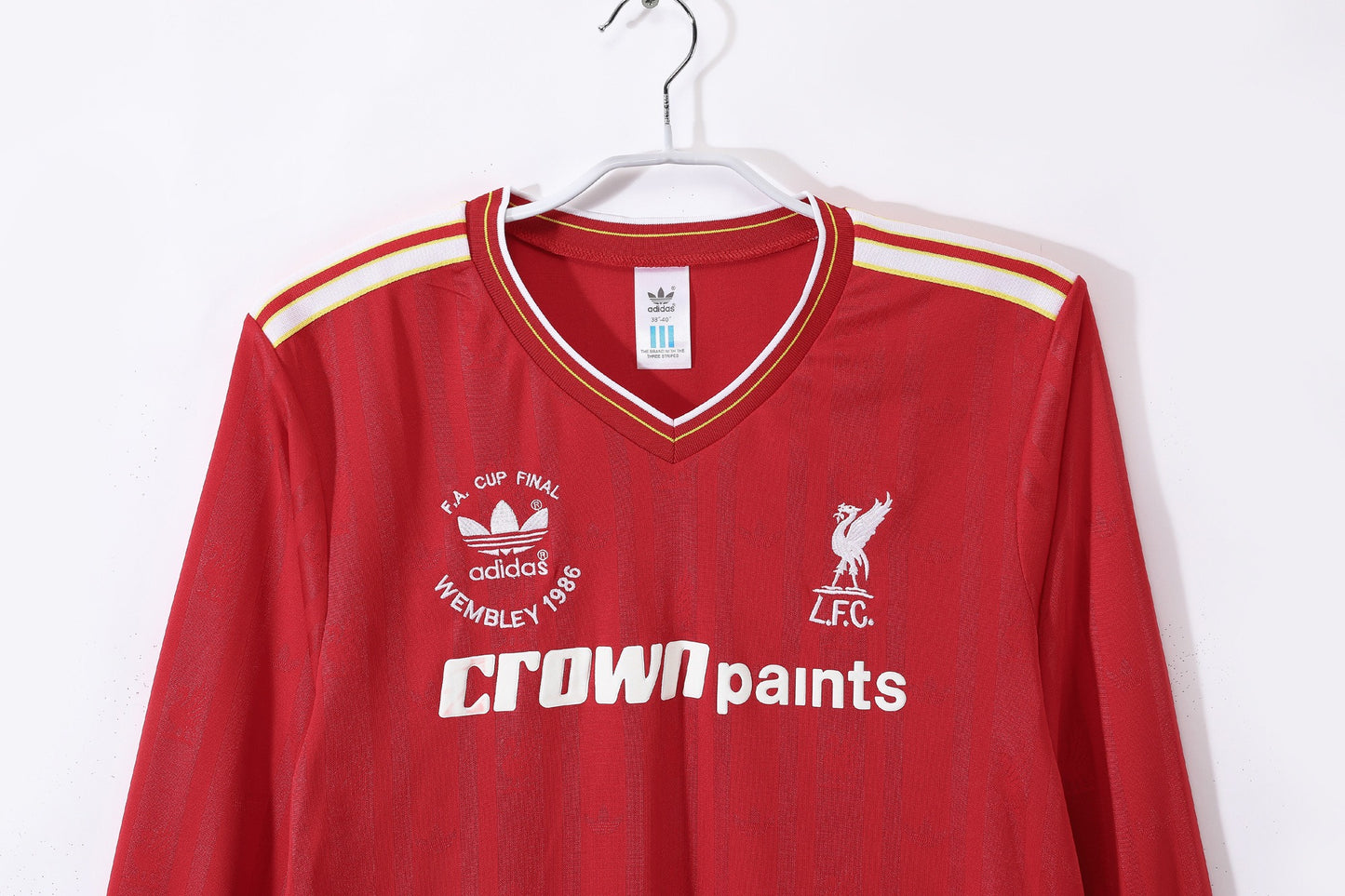 Maillot de football rétro domicile à manches longues Liverpool 1986-1987