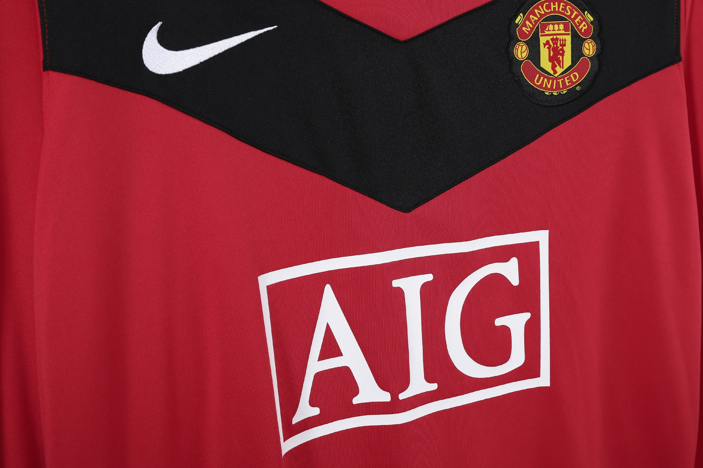Maillot de football rétro domicile à manches longues Manchester United 2010
