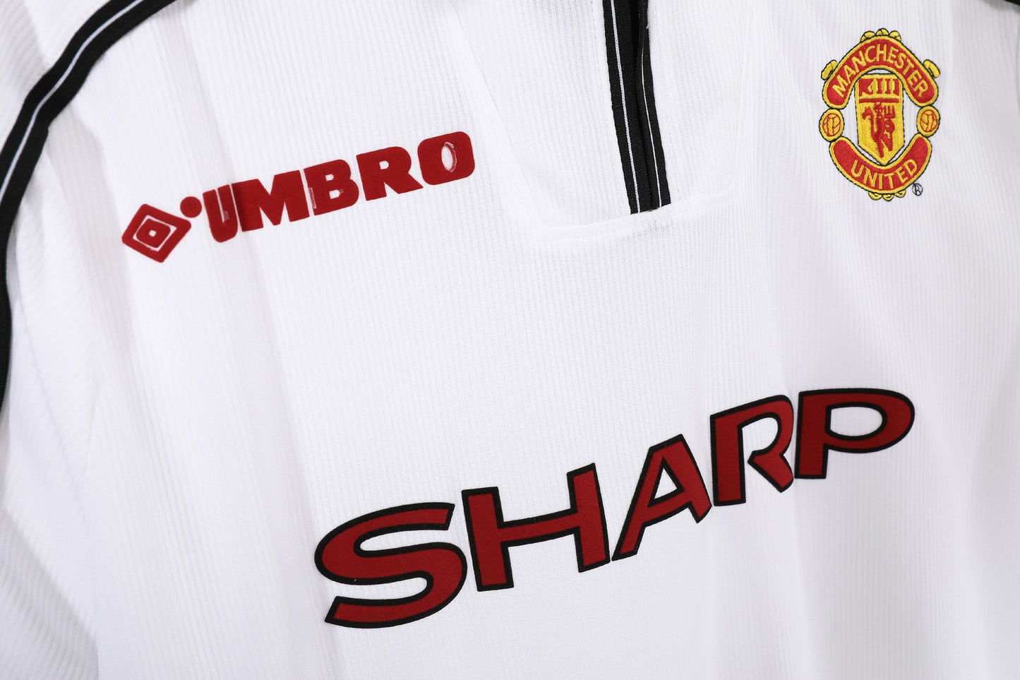 Maillot de football rétro blanc extérieur Manchester United 1998-1999