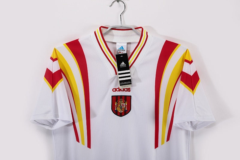 España 1996 Segunda Camiseta Visitante Blanca