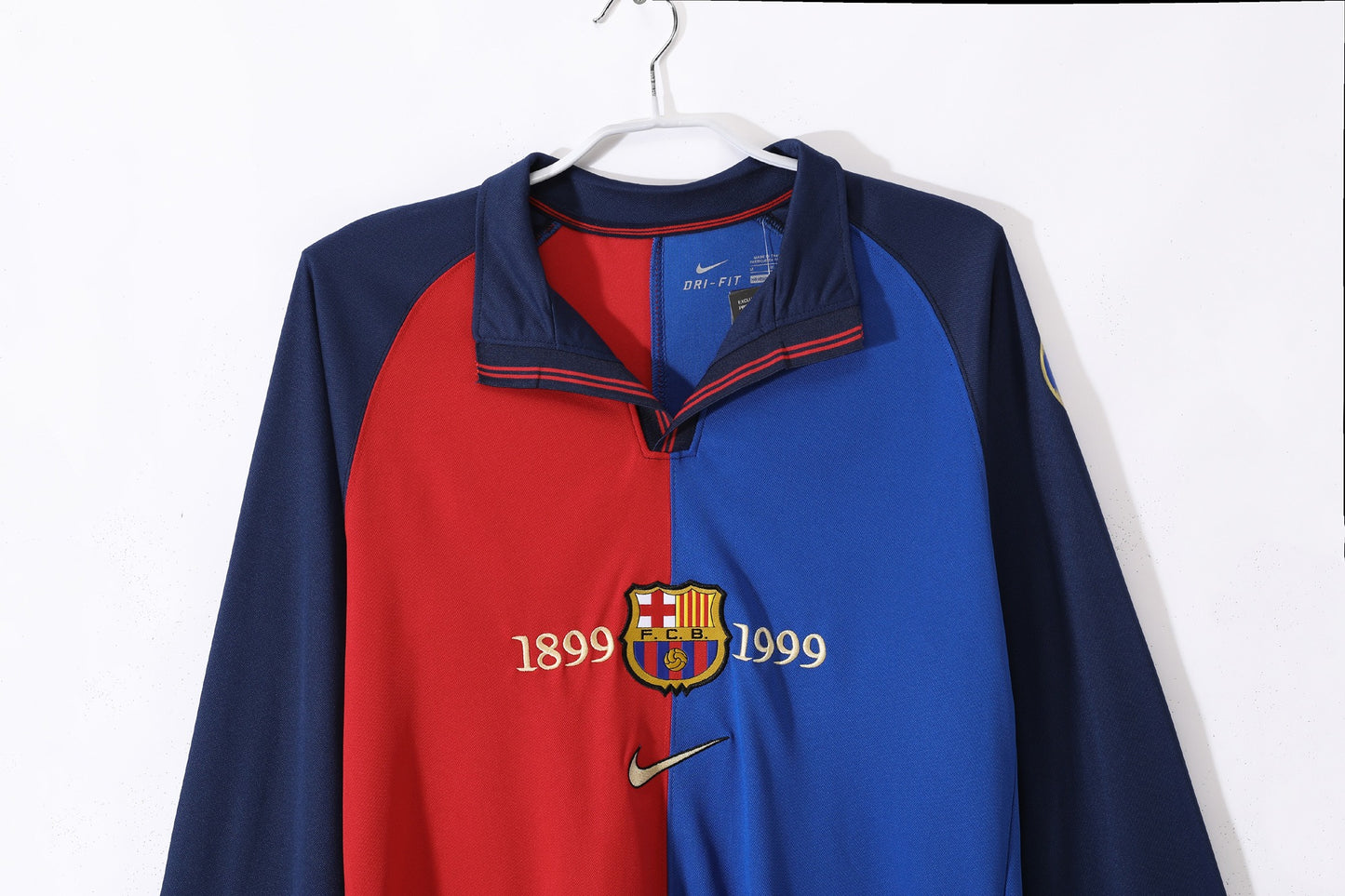 Maillot de football rétro domicile manches longues Centenaire Barcelone 1999-2000