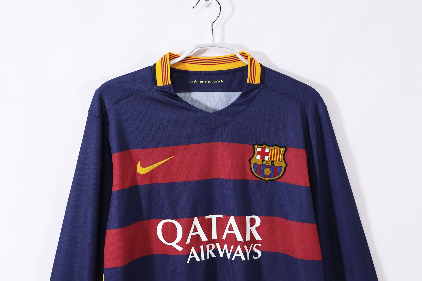 Maillot de football rétro domicile manches longues Barcelone 2015-2016