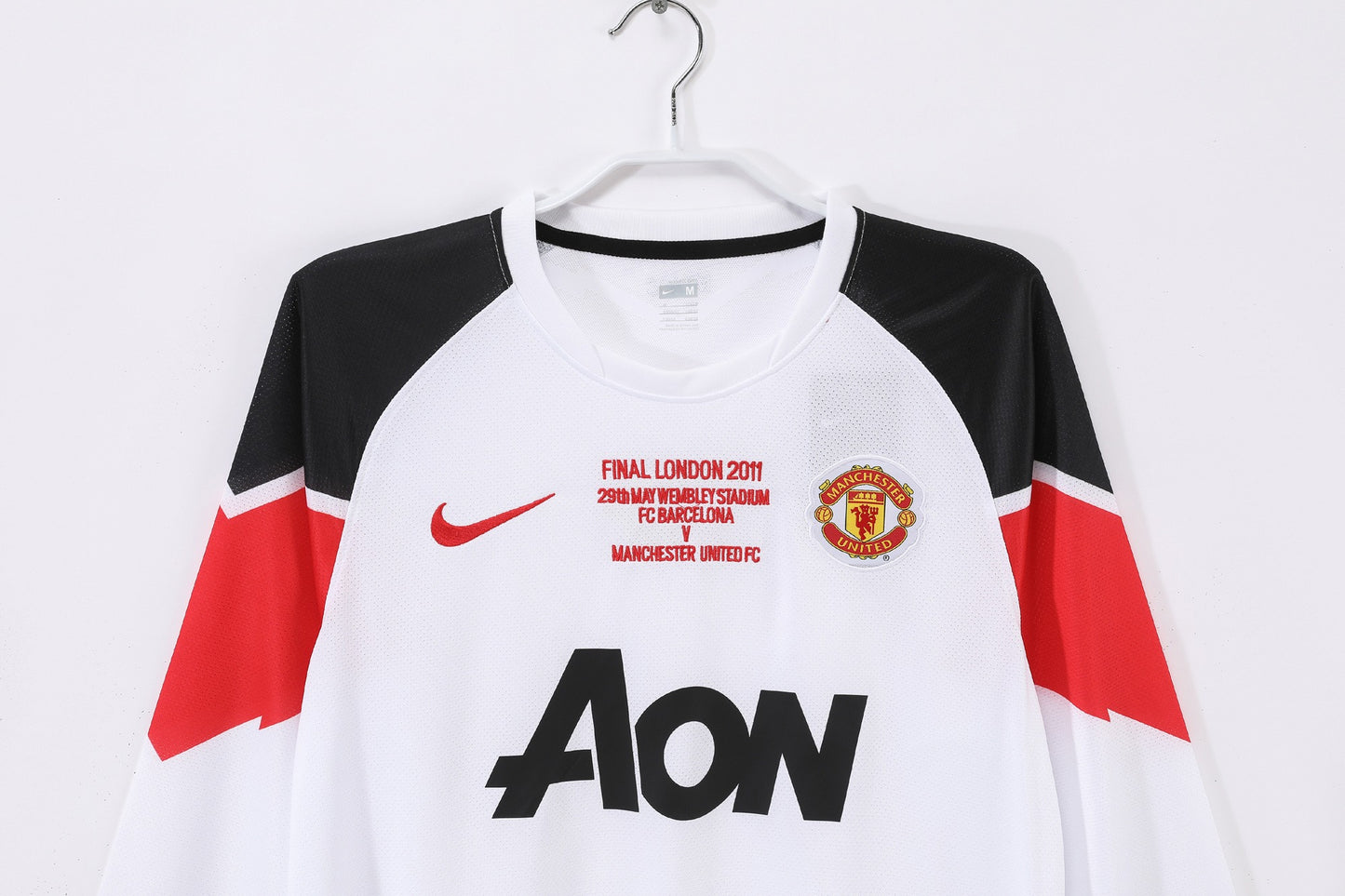 Maillot extérieur blanc manches longues Manchester United 2010-2011